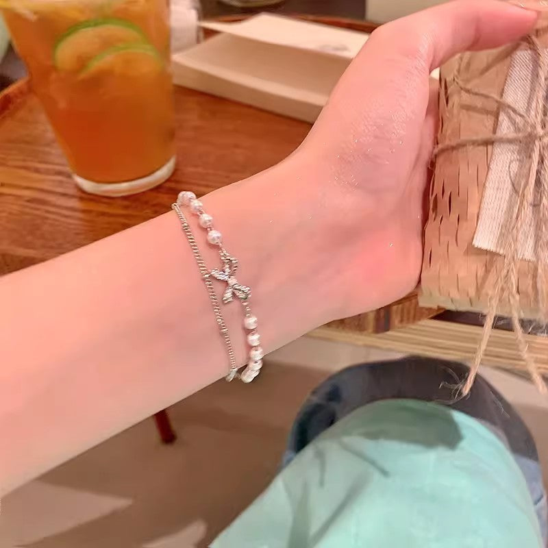 Versatile Beaded Women's Pearl Bracelet Ornament