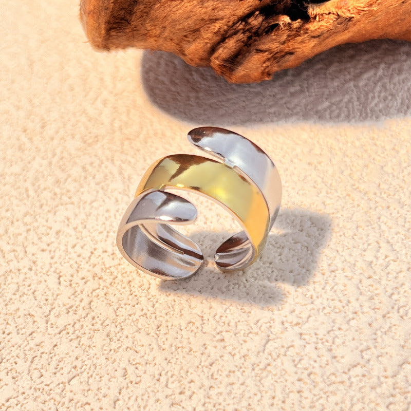 Stainless Steel Ring Does Not Fade Light Luxury Minority Design Ring Ornament