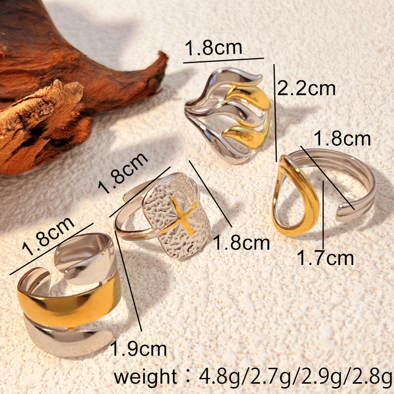 Stainless Steel Ring Does Not Fade Light Luxury Minority Design Ring Ornament