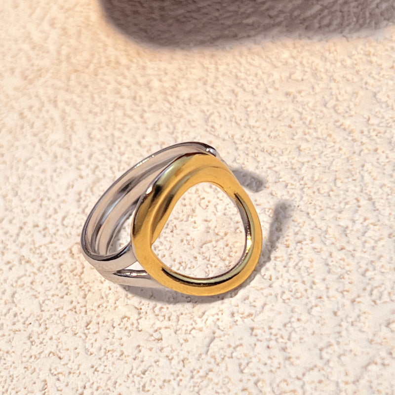 Stainless Steel Ring Does Not Fade Light Luxury Minority Design Ring Ornament