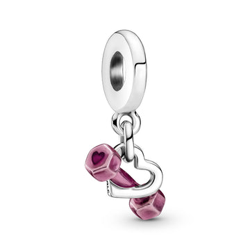 Pandora Dumbbell & Heart Dangle Charm – Elegant Gift Jewelry Set