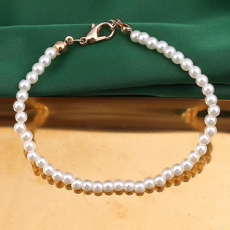 Aihua Trend Stretch Gold Sliver Color 6MM 8MM 12MM 16MM Stacked Ball Beaded Bracelet for Women Men round CCB Beads Bracelets