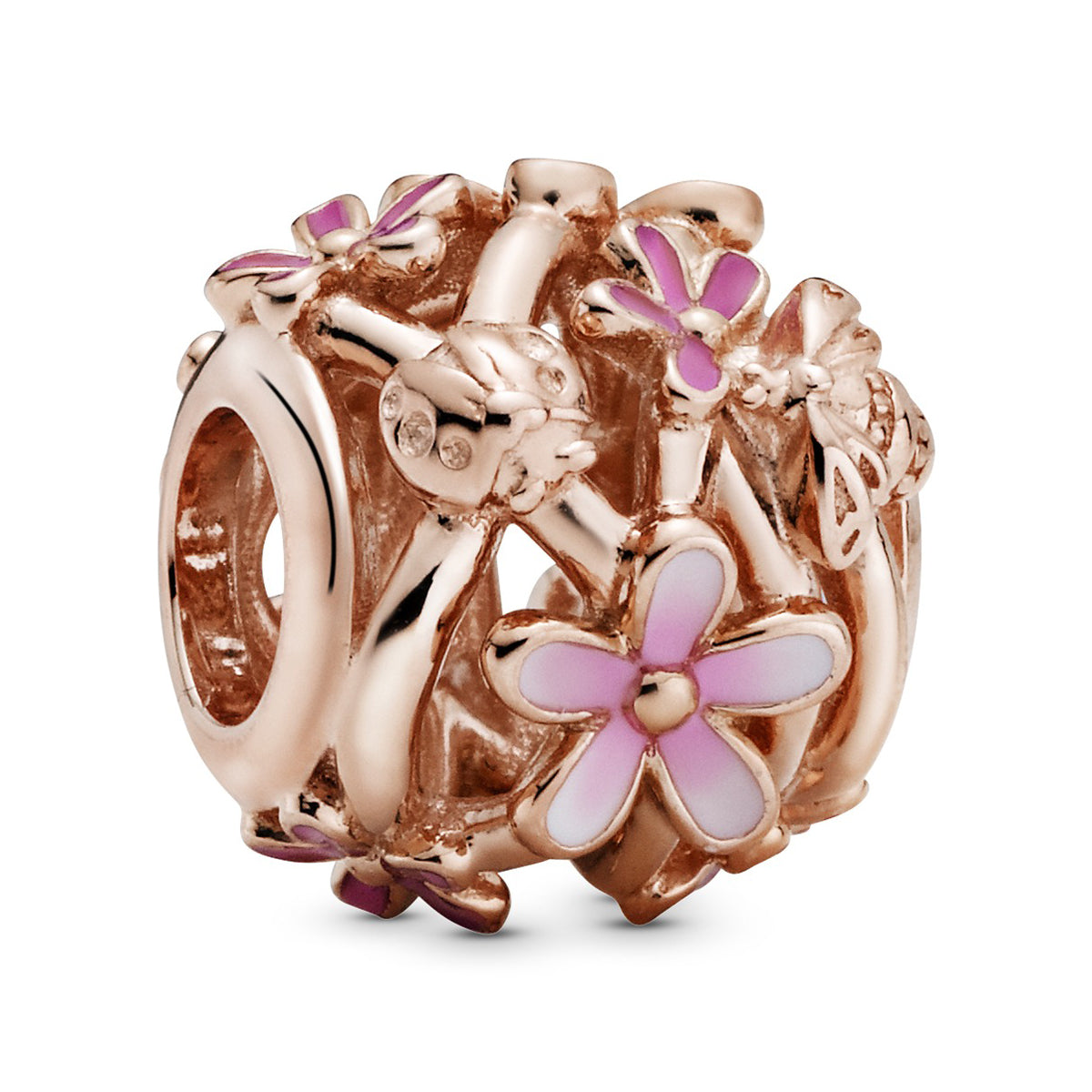 Pandora Openwork Pink Daisy Flower Charm – Elegant Gift Jewelry Set