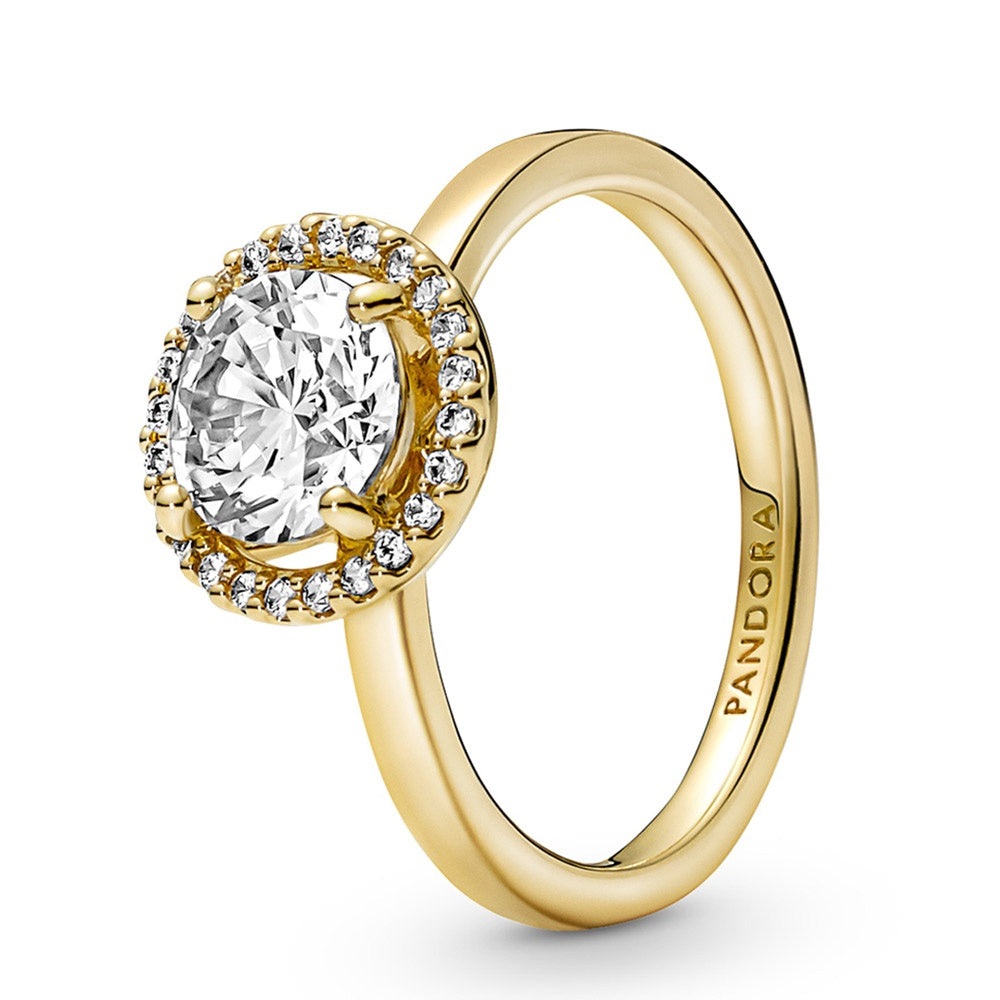 Pandora Sparkling Round Halo Ring – Elegant Gift Jewelry Set