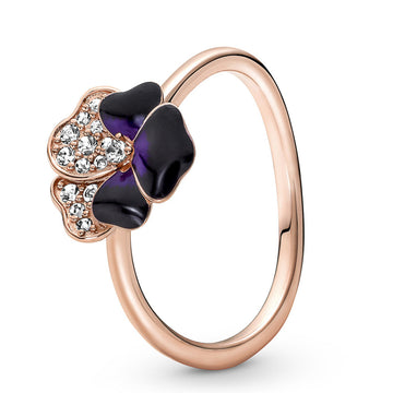 Pandora Deep Purple Pansy Flower Ring – Elegant Gift Jewelry Set