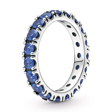 Pandora Sparkling Row Eternity Blue Ring – Elegant Gift Jewelry Set
