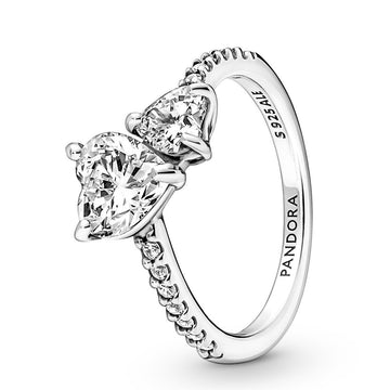 Pandora Double Heart Sparkling Ring – Elegant Gift Jewelry Set