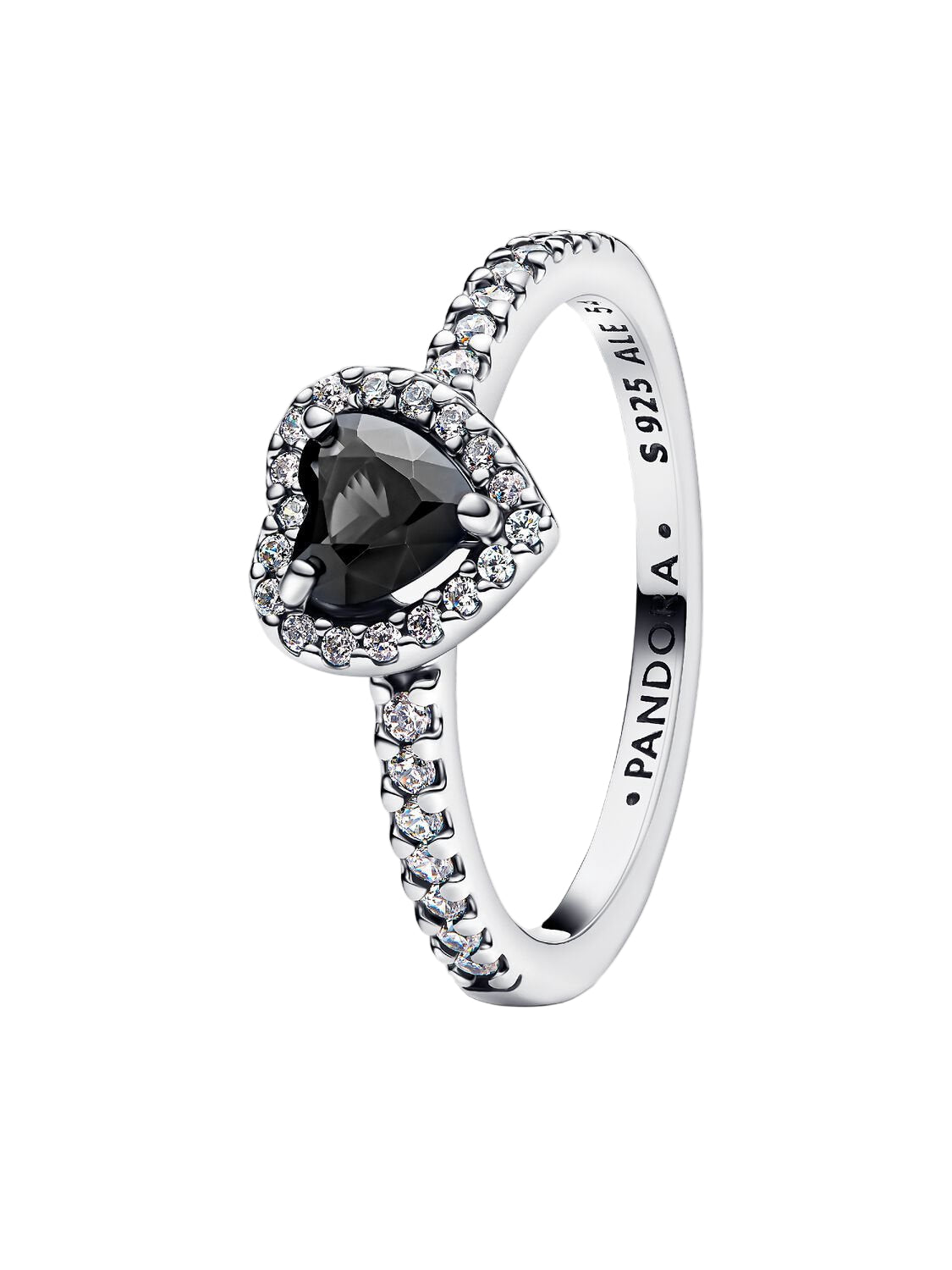 Pandora Elevated Black Heart Ring – Elegant Gift Jewelry Set