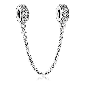 Pandora Pavé Inspiration with Clear CZ Safety Chain – Elegant Gift Jewelry Set