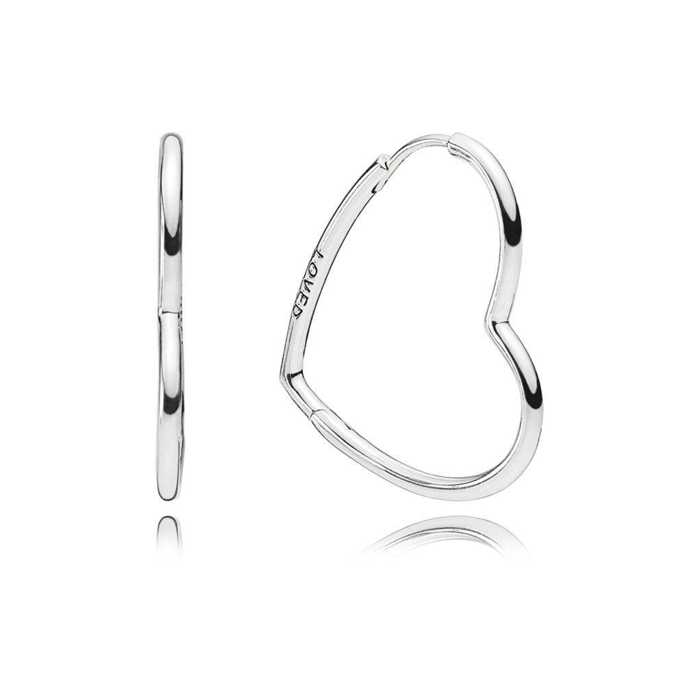 Pandora Small Asymmetric Hearts of Love Hoop Earrings – Elegant Gift Jewelry Set