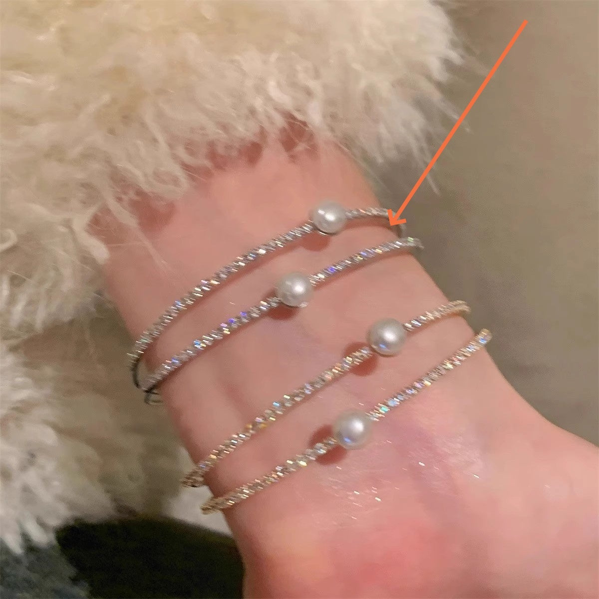 Versatile Beaded Women's Pearl Bracelet Ornament