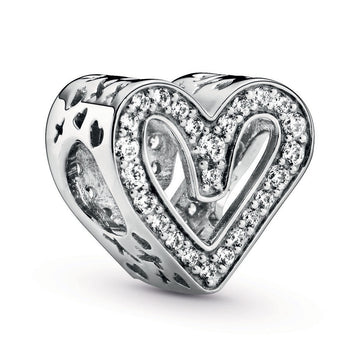 Pandora Sparkling Freehand Heart Charm – Elegant Gift Jewelry Set