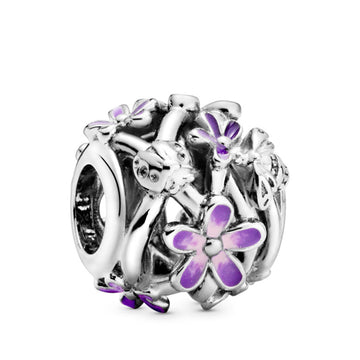 Pandora Openwork Purple Daisy Charm – Elegant Gift Jewelry Set