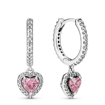 Pandora Sparkling Halo Heart Hoop Earrings – Elegant Gift Jewelry Set