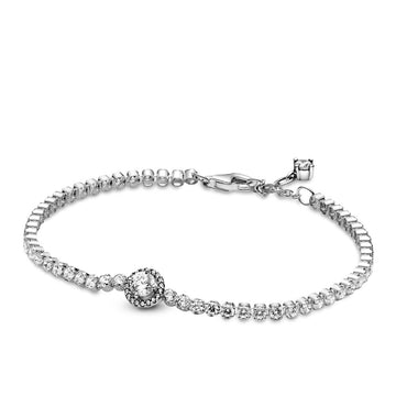 Pandora Sparkling Halo Tennis Bracelet – Elegant Gift Jewelry Set
