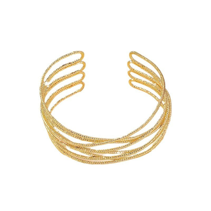 Fashion Design Metal Glossy Surface Bracelet