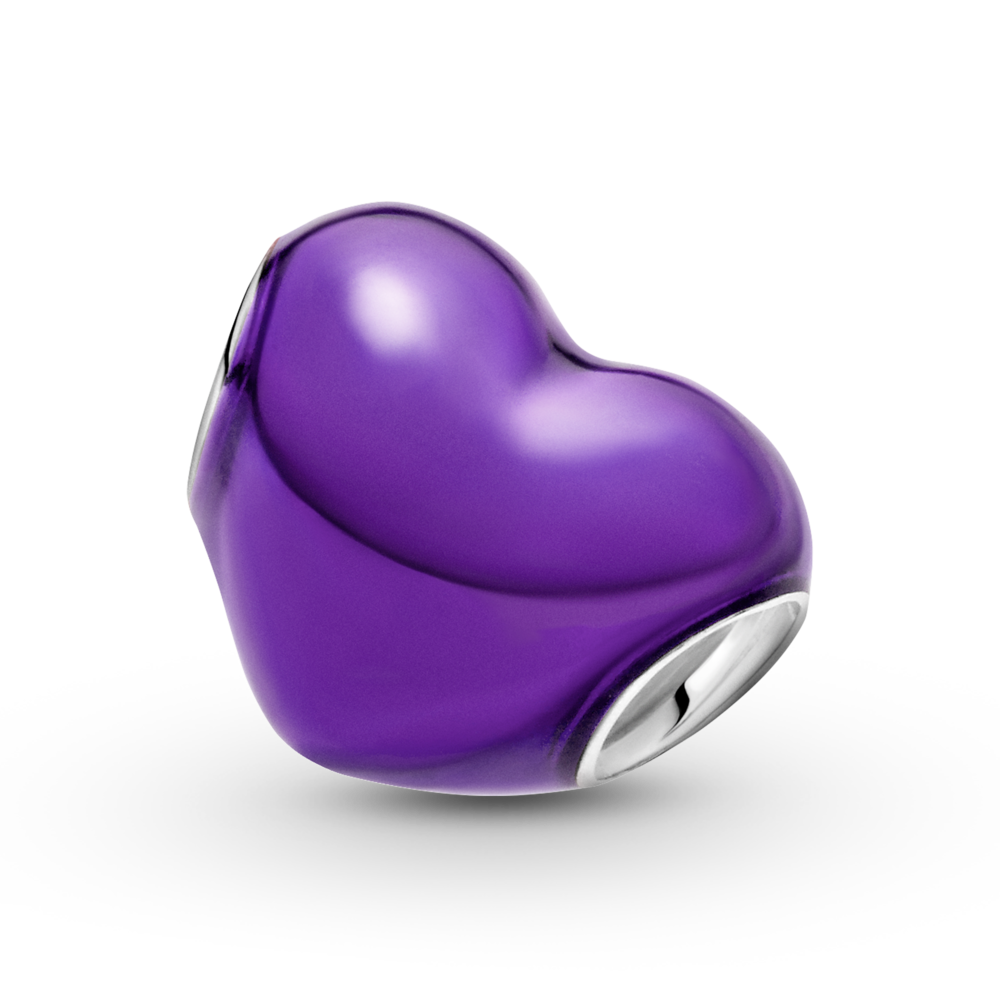 Pandora Metallic Purple Heart Charm – Elegant Gift Jewelry Set
