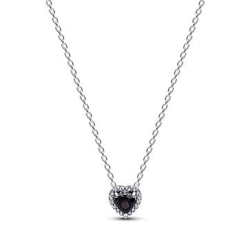 Pandora Black Elevated Heart Necklace – Elegant Gift Jewelry Set