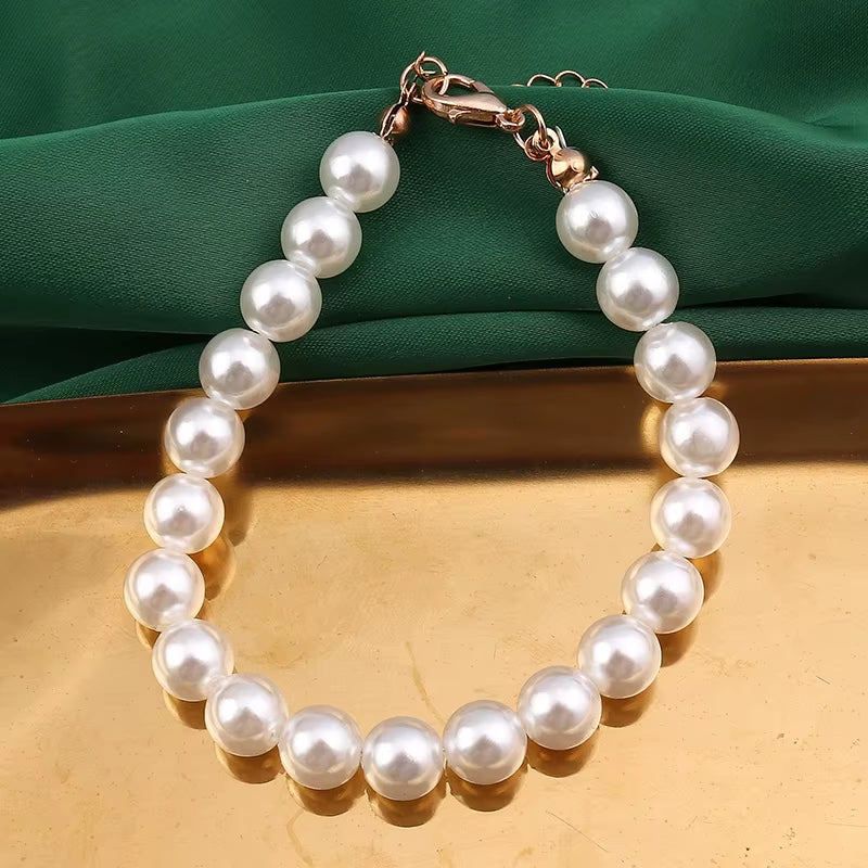 Aihua Trend Stretch Gold Sliver Color 6MM 8MM 12MM 16MM Stacked Ball Beaded Bracelet for Women Men round CCB Beads Bracelets