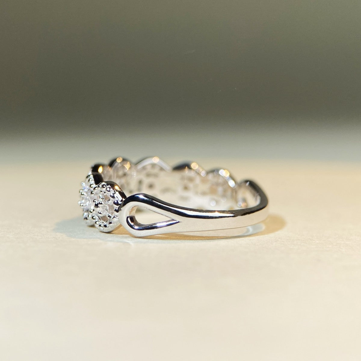 S925 Sterling Silver Fairy Lace Ring VA Zircon Qingshan