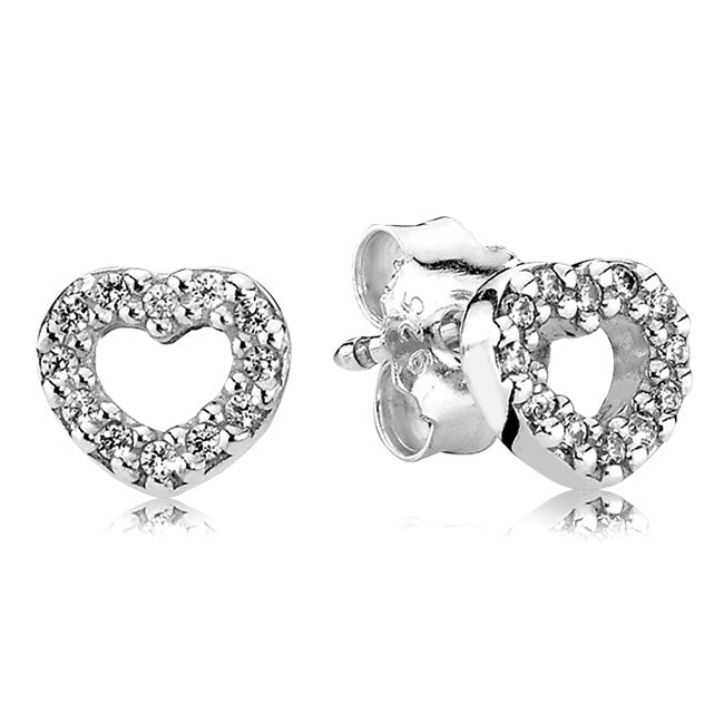 Pandora Open Heart Stud Earrings – Elegant Gift Jewelry Set