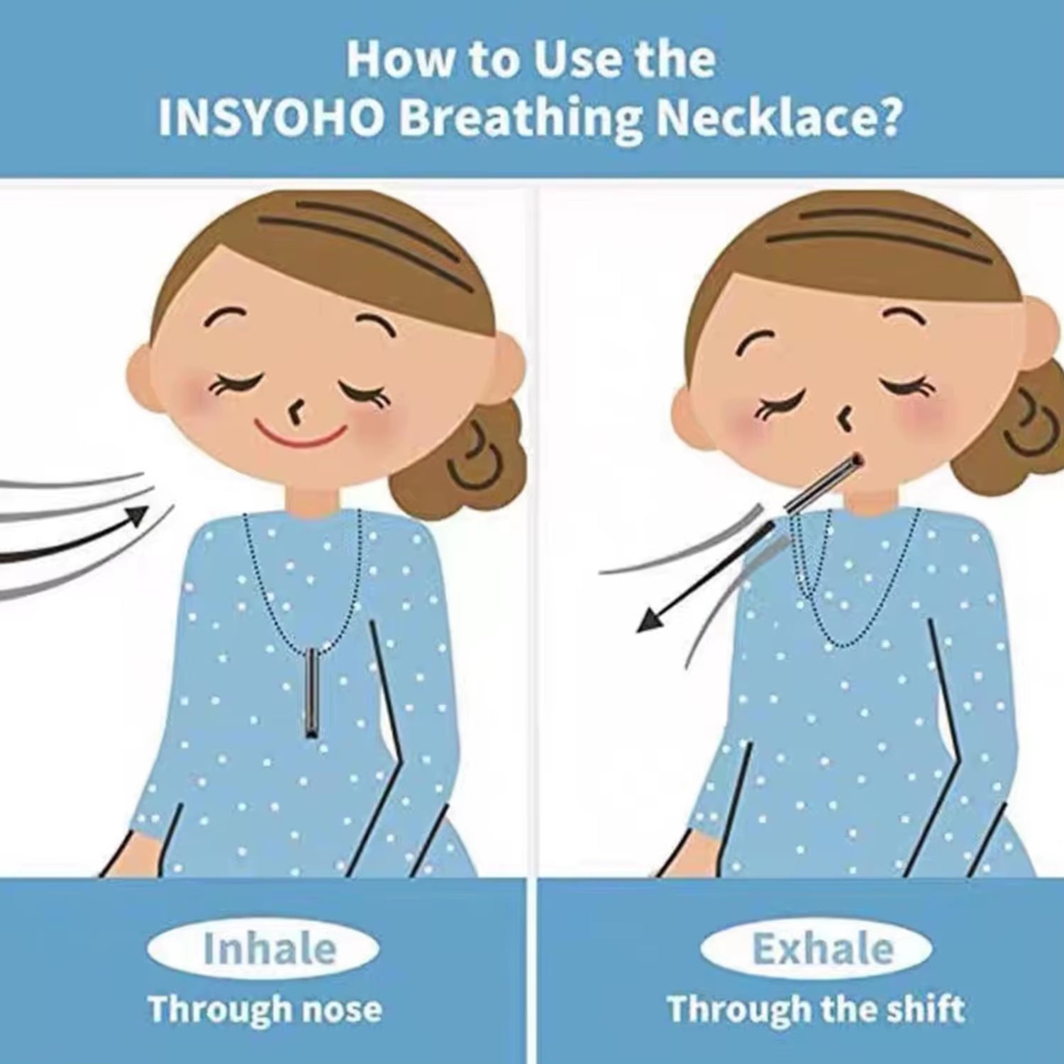 Breathwork Meditation Mindfulness Breathing anti Smoking Necklace Stainless Steel Whistle Anxiety Relief Jewelry