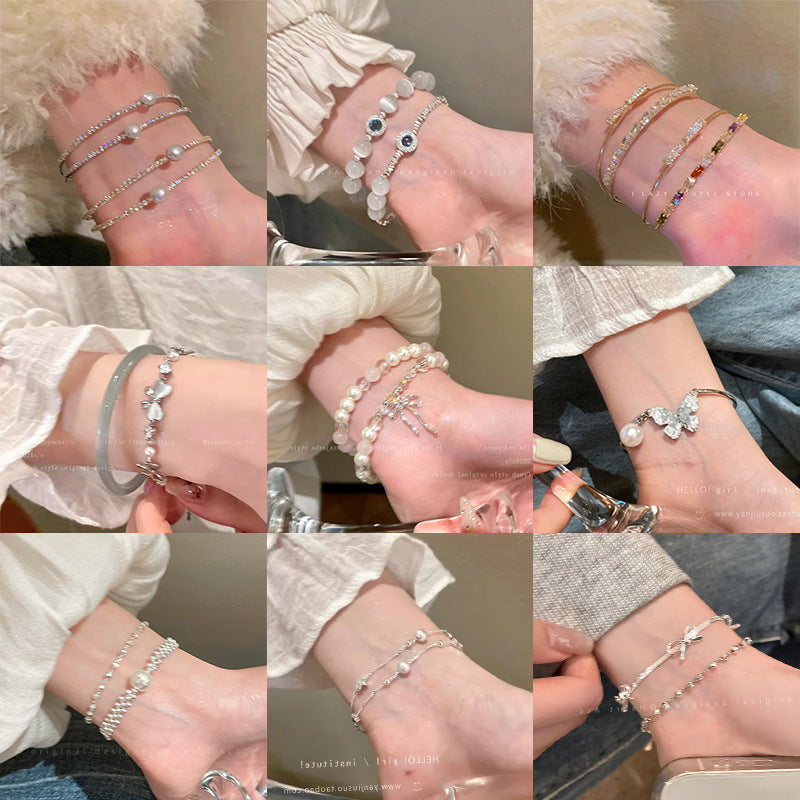 Versatile Beaded Women's Pearl Bracelet Ornament