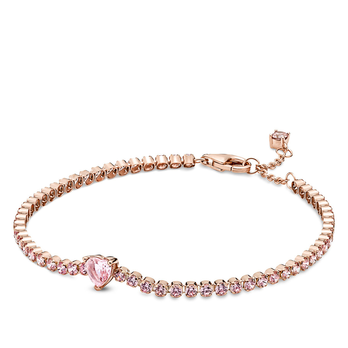 Pandora Sparkling Pink Heart Tennis Bracelet – Elegant Gift Jewelry Set