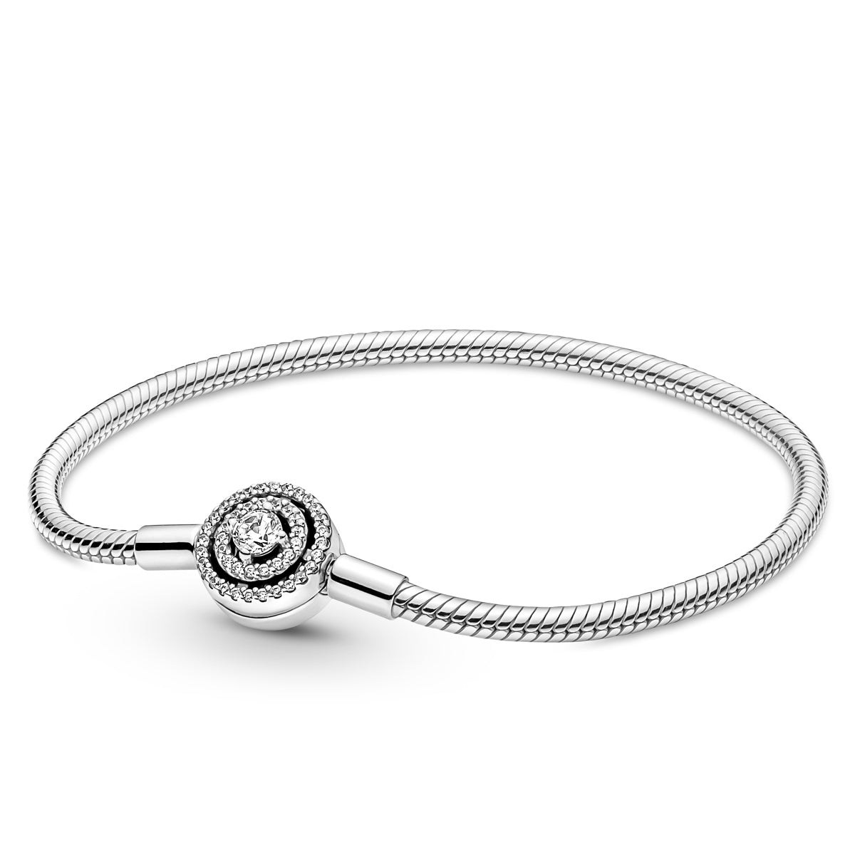 Pandora Moments Halo Snake Chain Bracelet – Elegant Gift Jewelry Set