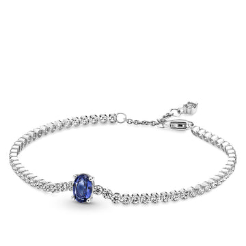 Pandora Sparkling Blue Pavé Tennis Bracelet – Elegant Gift Jewelry Set