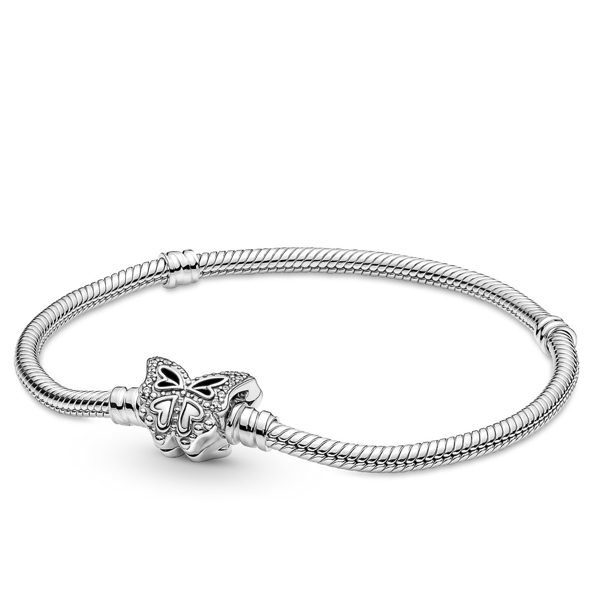 Pandora Butterfly Clasp Moments Snake Chain Bracelet – Elegant Gift Jewelry Set