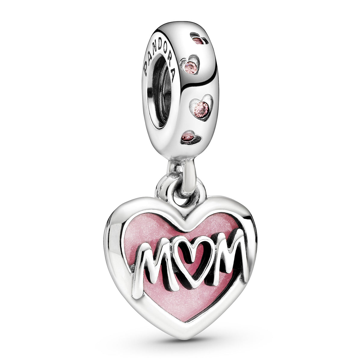 Pandora Mom Script Heart Dangle Charm – Elegant Gift Jewelry Set