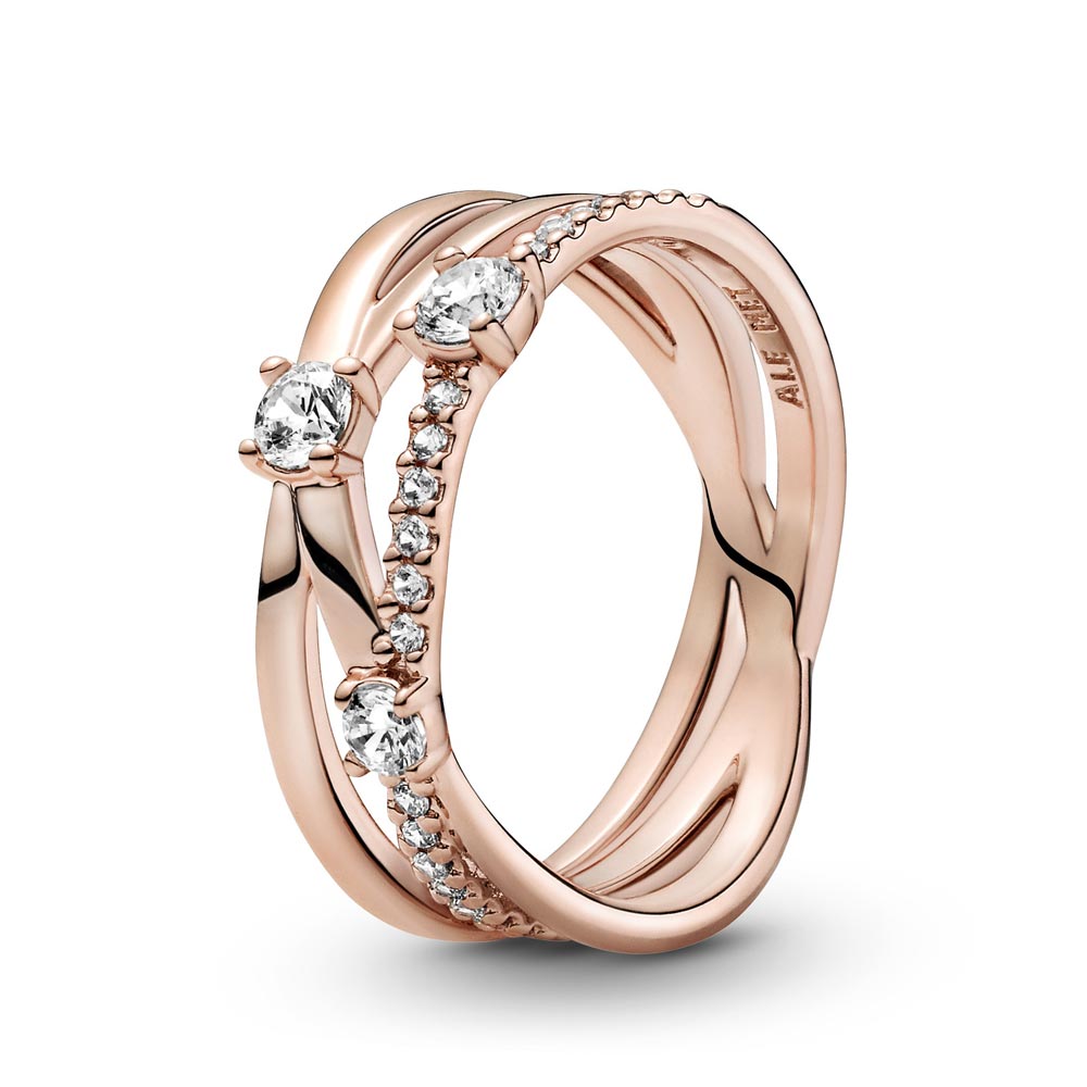 Pandora Sparkling Triple Band Ring - Final Sale – Elegant Gift Jewelry Set