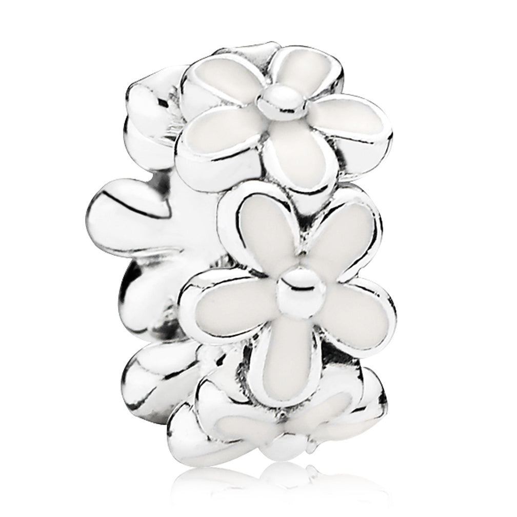 Pandora Darling Daisies with White Enamel Spacer – Elegant Gift Jewelry Set