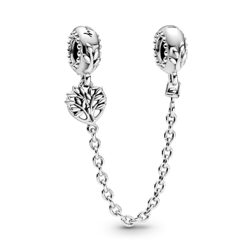 Pandora Heart Family Tree Safety Chain Charm – Elegant Gift Jewelry Set