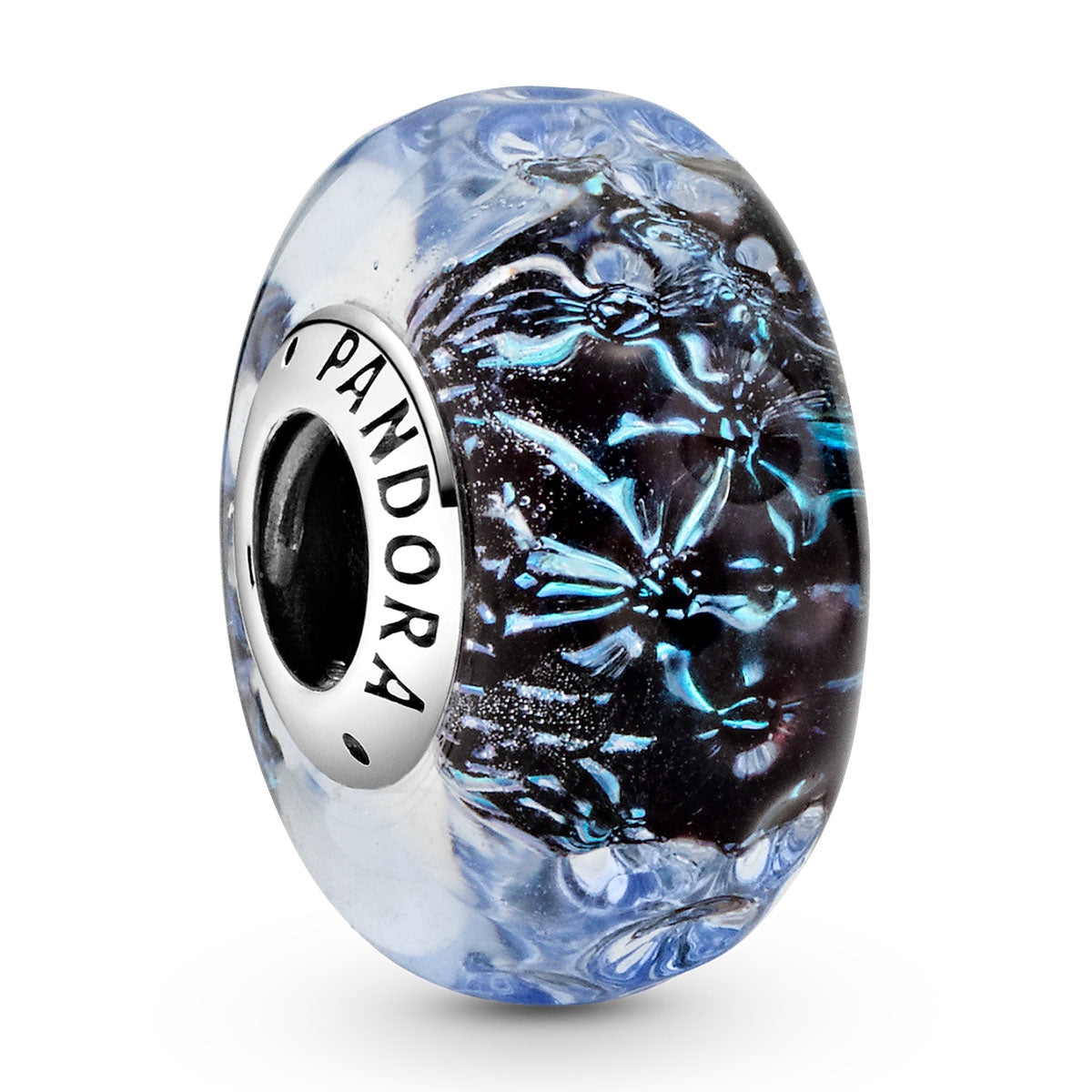 Pandora Wavy Dark Blue Murano Glass Ocean Charm – Elegant Gift Jewelry Set