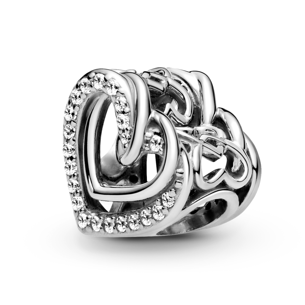 Sparkling Hearts Entwined Charm – Elegant Gift Jewelry Set