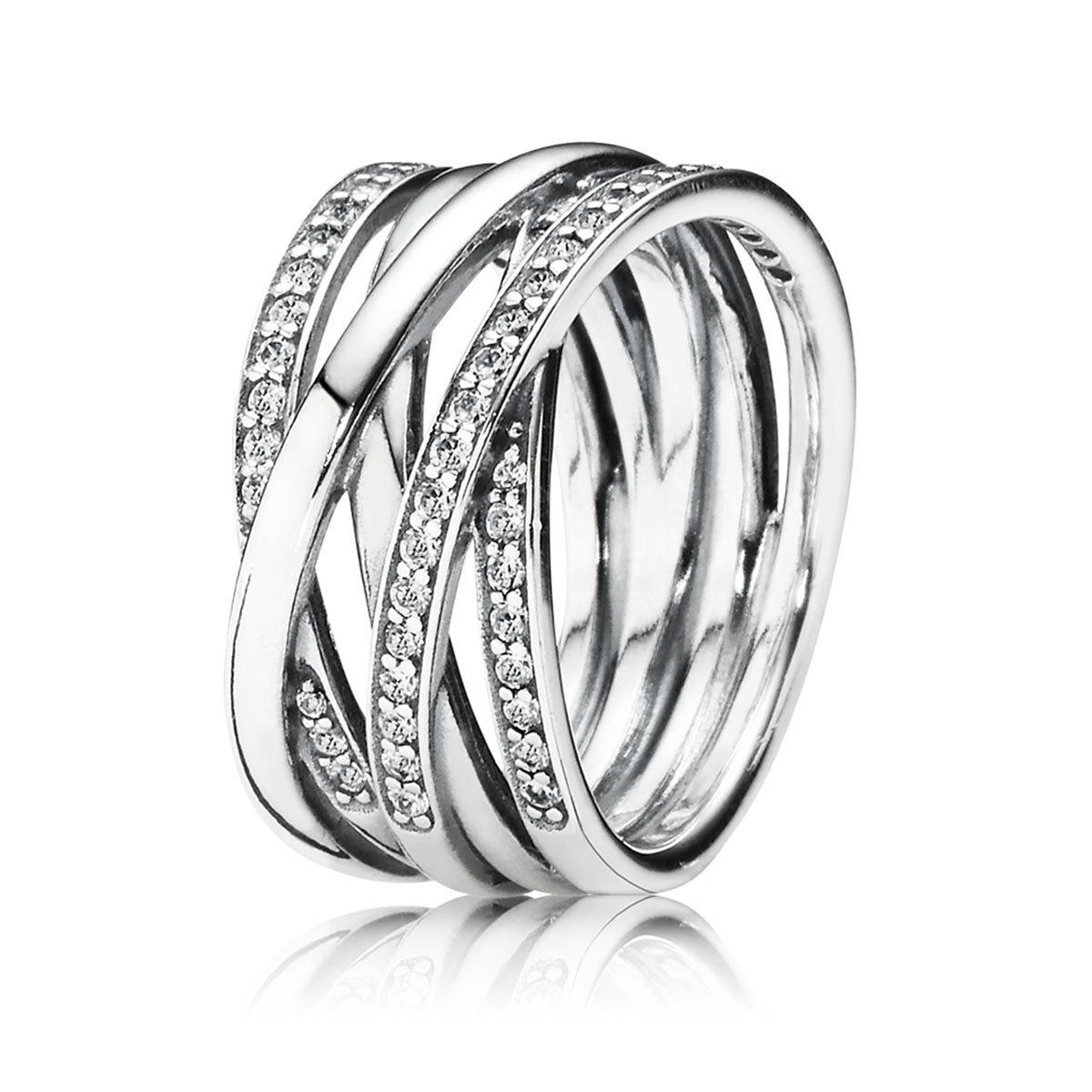Pandora Sparkling & Polished Lines Ring – Elegant Gift Jewelry Set