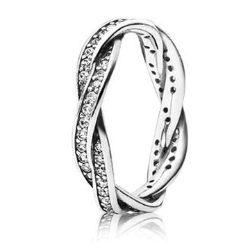 Pandora Sparkling Twisted Lines Ring – Elegant Gift Jewelry Set