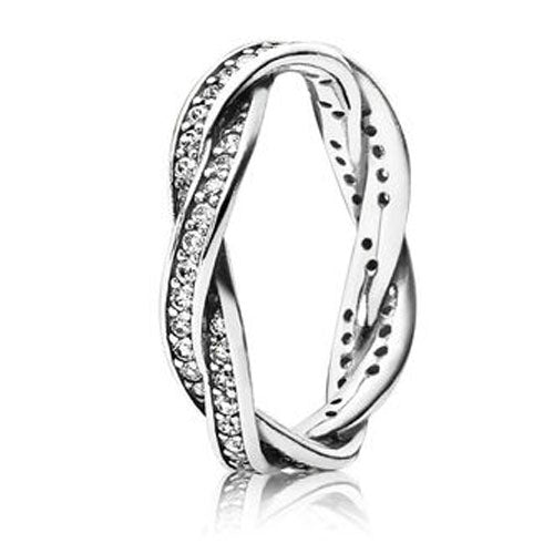 Pandora Sparkling Twisted Lines Ring – Elegant Gift Jewelry Set