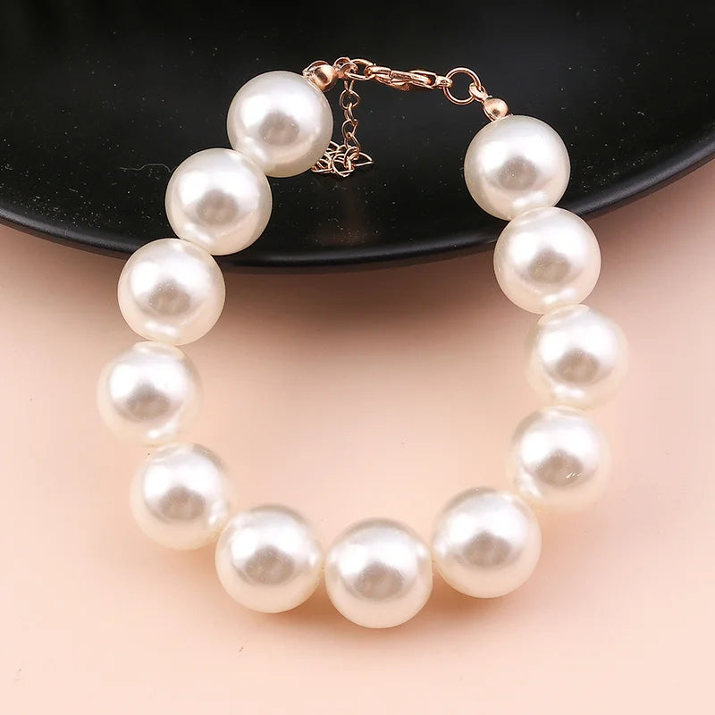 Aihua Trend Stretch Gold Sliver Color 6MM 8MM 12MM 16MM Stacked Ball Beaded Bracelet for Women Men round CCB Beads Bracelets