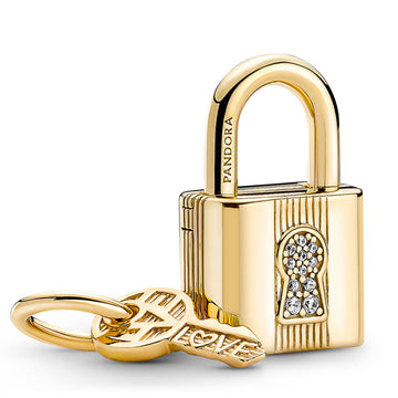 Pandora Padlock & Key Dangle Charm – Elegant Gift Jewelry Set