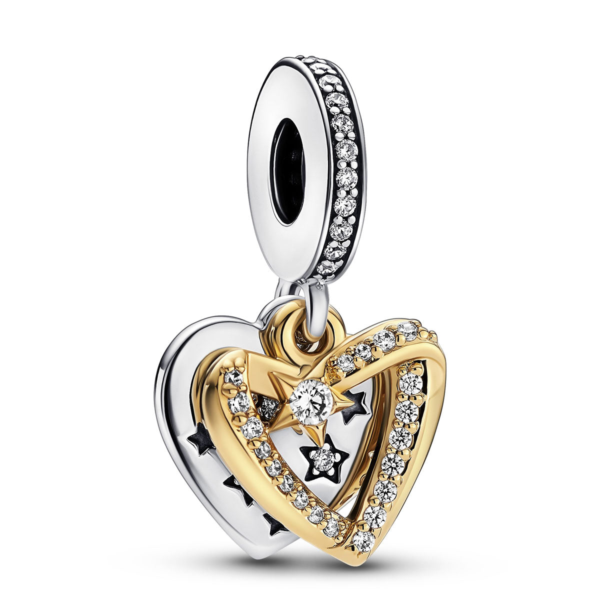 Pandora Shooting Star Hearts Double Dangle Charm – Elegant Gift Jewelry Set