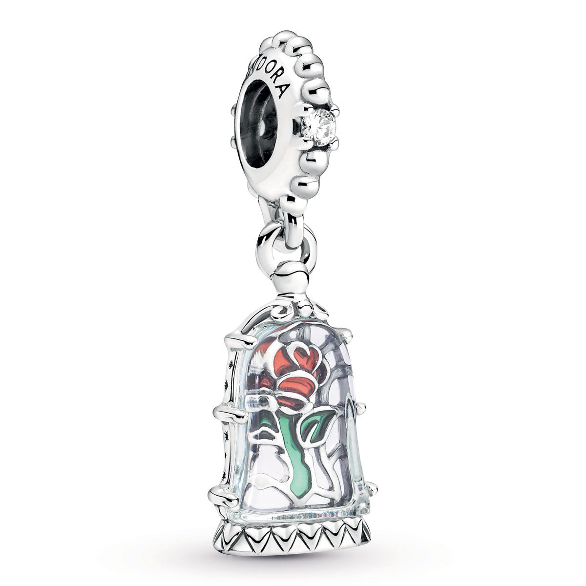 Pandora Disney Beauty and the Beast Enchanted Rose Dangle Charm – Elegant Gift Jewelry Set