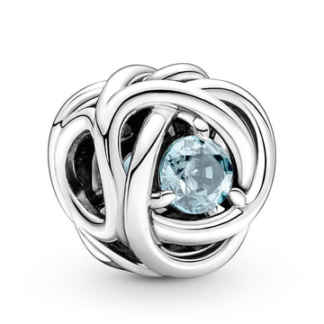 Pandora March - Sea Aqua Blue Eternity Circle Charm – Elegant Gift Jewelry Set