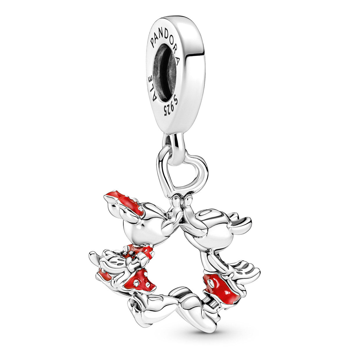 Pandora Disney Mickey Mouse & Minnie Mouse Kissing Dangle Charm – Elegant Gift Jewelry Set