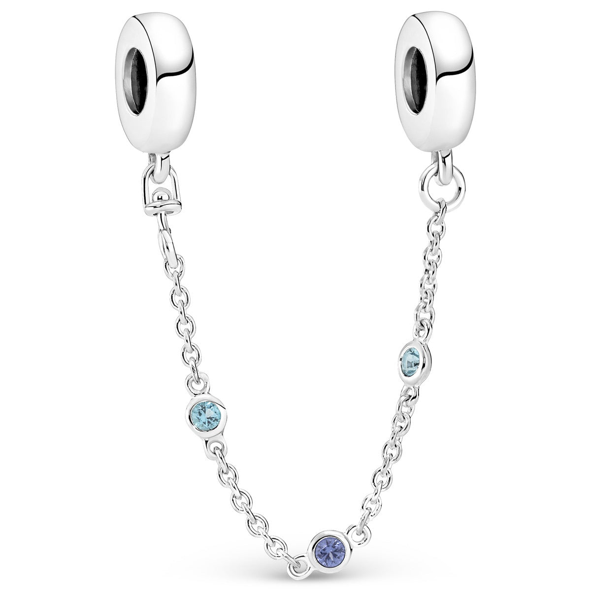 Pandora Triple Blue Stone Safety Chain – Elegant Gift Jewelry Set