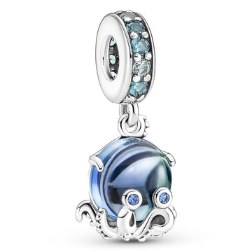 Pandora Cute Octopus Murano Dangle Charm – Elegant Gift Jewelry Set