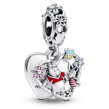 Pandora Disney Winnie the Pooh & Piglet Double Dangle Charm – Elegant Gift Jewelry Set