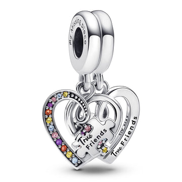 Pandora Puzzle Piece Hearts Splittable Friendship Dangle Charm – Elegant Gift Jewelry Set